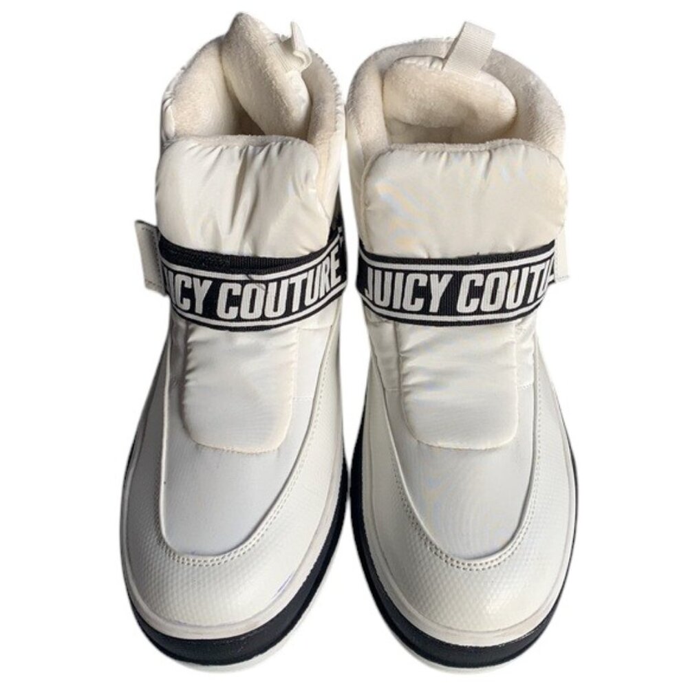 Juicy Couture‎ Women’s 9 Veronica Puffer Boots White Winter Platform Logo Snow